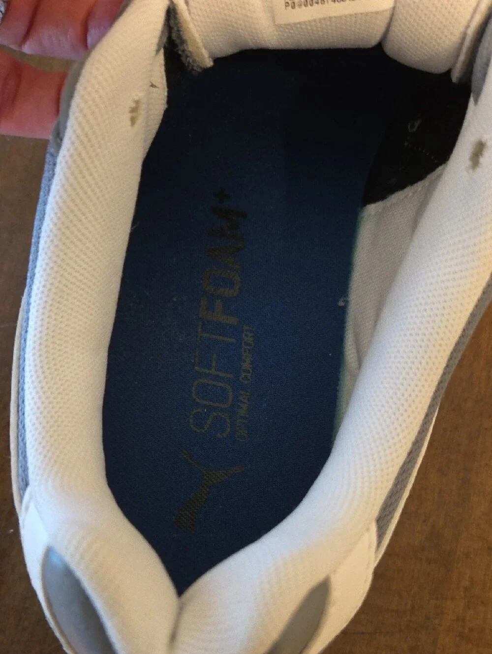 Puma  Gray and White Lace-Up Sneakers